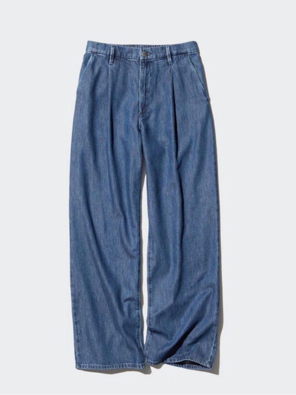 Uniqlo Women’s Drapey Denim Pleated Trousers Jeans NWT